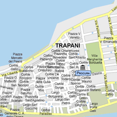 Mappa cartografica di Trapani